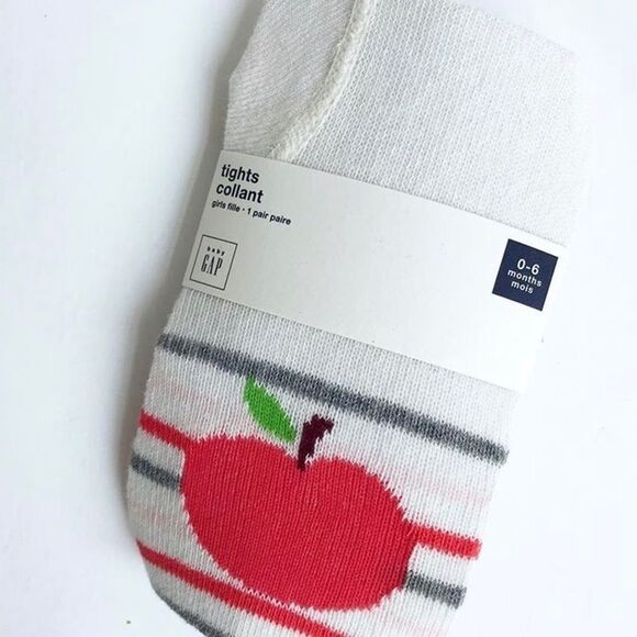 Babygap NWT apple print tights 0-6 months - Picture 2 of 2